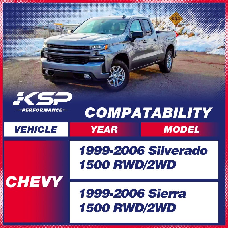 KSP PERFORMANCE KSP 4 ""-6"" موسعات الصدمات تناسب سيلفرادو سييرا 1500 طقم تمديد الصدمات لـ 1999-2006 تشيفي سيلفرادو جي إم سي سييرا 1500 جميع سيارات الأجرة الخلفية لخفض الصدمات وأقواس الصدمات - Image 2